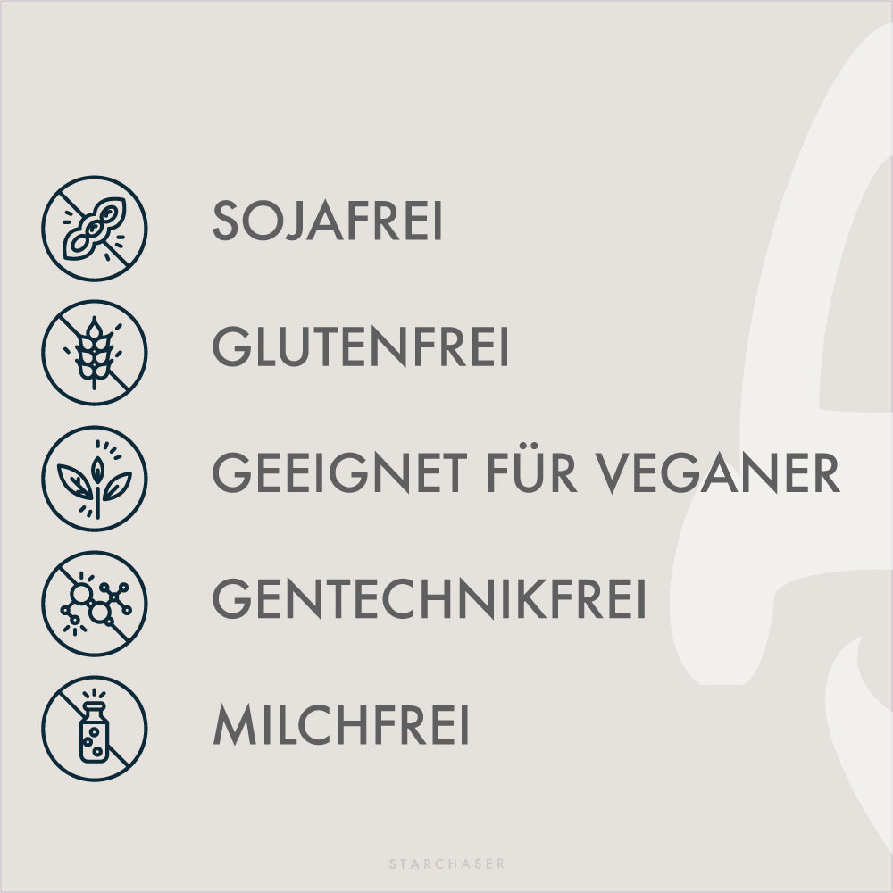 OPTIMOON-4 | Angaben | Sojafrei, Glutenfrei, geeignet für Veganer | STARCHASER Nutrition